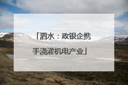 泗水：政银企携手浇灌机电产业