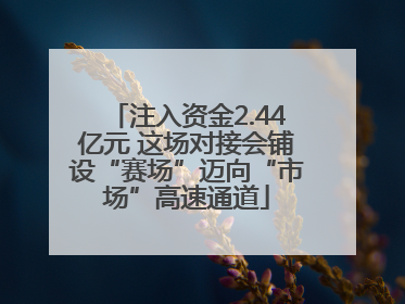 注入资金2.44亿元 这场对接会铺设“赛场”迈向“市场”高速通道