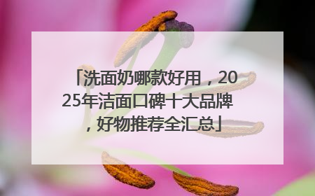 洗面奶哪款好用，2025年洁面口碑十大品牌，好物推荐全汇总