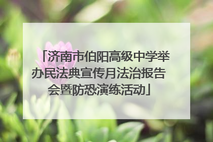 济南市伯阳高级中学举办民法典宣传月法治报告会暨防恐演练活动