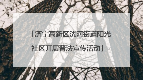济宁高新区洸河街道阳光社区开展普法宣传活动