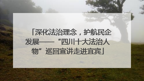 深化法治理念，护航民企发展——“四川十大法治人物”巡回宣讲走进宜宾