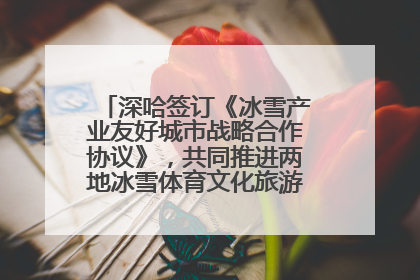 深哈签订《冰雪产业友好城市战略合作协议》，共同推进两地冰雪体育文化旅游高质量发展