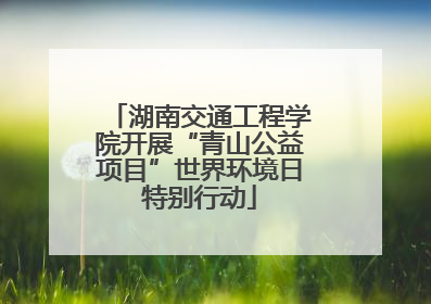 湖南交通工程学院开展“青山公益项目”世界环境日特别行动