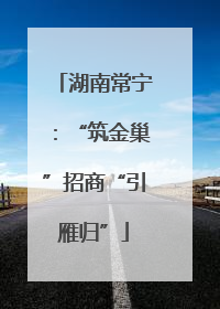 湖南常宁：“筑金巢”招商“引雁归”