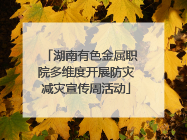 湖南有色金属职院多维度开展防灾减灾宣传周活动