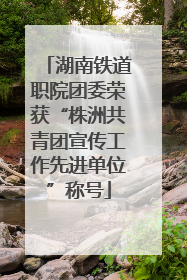 湖南铁道职院团委荣获“株洲共青团宣传工作先进单位”称号
