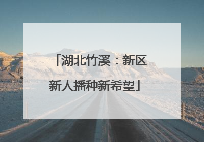 湖北竹溪：新区新人播种新希望