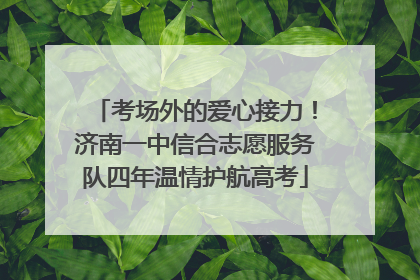 考场外的爱心接力！济南一中信合志愿服务队四年温情护航高考