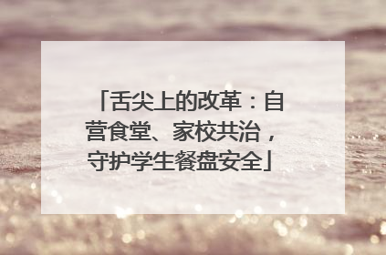 舌尖上的改革：自营食堂、家校共治，守护学生餐盘安全
