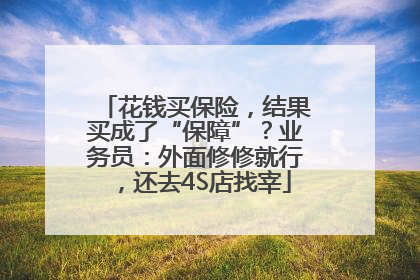 花钱买保险，结果买成了“保障”？业务员：外面修修就行，还去4S店找宰