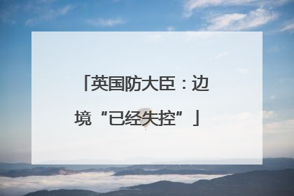 英国防大臣：边境“已经失控”