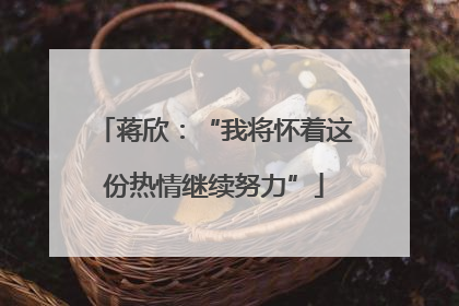 蒋欣：“我将怀着这份热情继续努力”