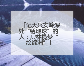 记大兴安岭深处“绣地球”的人：层林揽梦“绘绿洲”
