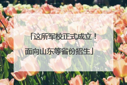这所军校正式成立！面向山东等省份招生