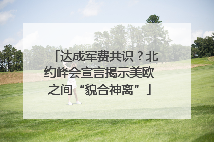 达成军费共识？北约峰会宣言揭示美欧之间“貌合神离”