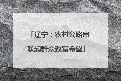 辽宁：农村公路串联起群众致富希望