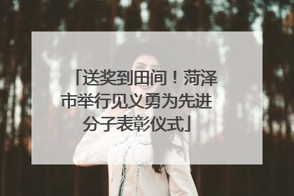 送奖到田间！菏泽市举行见义勇为先进分子表彰仪式