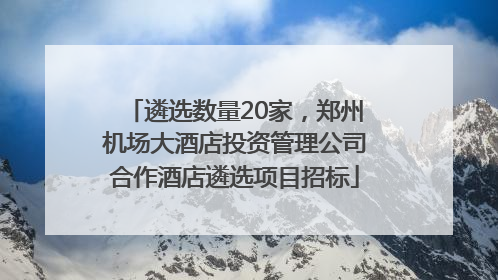 遴选数量20家，郑州机场大酒店投资管理公司合作酒店遴选项目招标