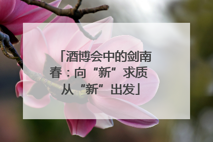酒博会中的剑南春：向“新”求质 从“新”出发