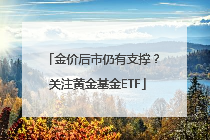 金价后市仍有支撑？关注黄金基金ETF