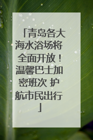 青岛各大海水浴场将全面开放！温馨巴士加密班次 护航市民出行