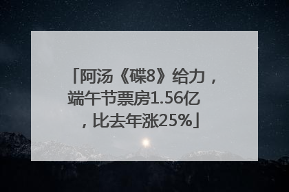 阿汤《碟8》给力，端午节票房1.56亿，比去年涨25%