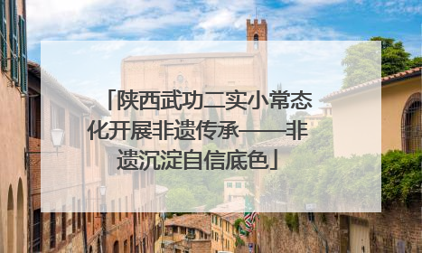 陕西武功二实小常态化开展非遗传承——非遗沉淀自信底色