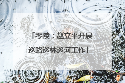 零陵：赵立平开展巡路巡林巡河工作