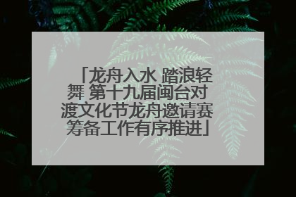 龙舟入水 踏浪轻舞 第十九届闽台对渡文化节龙舟邀请赛筹备工作有序推进
