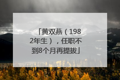 黄双燕（1982年生），任职不到8个月再提拔