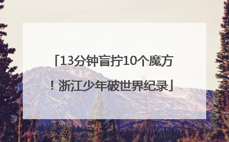 13分钟盲拧10个魔方！浙江少年破世界纪录
