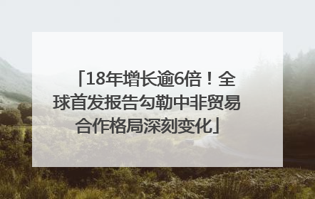 18年增长逾6倍！全球首发报告勾勒中非贸易合作格局深刻变化