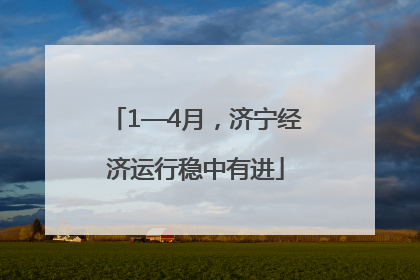 1—4月，济宁经济运行稳中有进