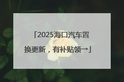 2025海口汽车置换更新，有补贴领→