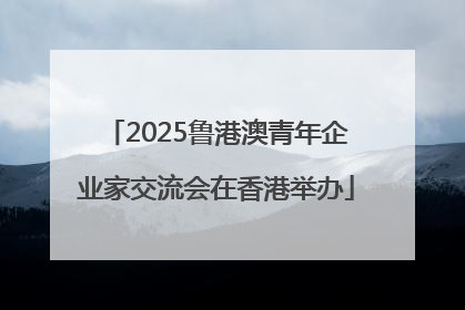 2025鲁港澳青年企业家交流会在香港举办