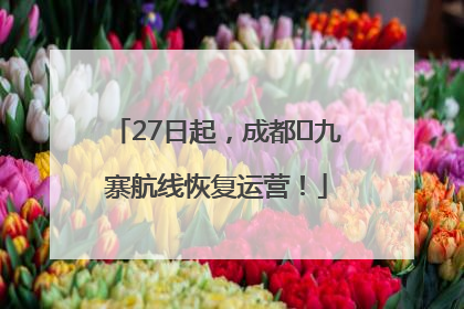 27日起，成都⇋九寨航线恢复运营！