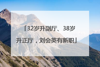 32岁升副厅、38岁升正厅，刘会英有新职