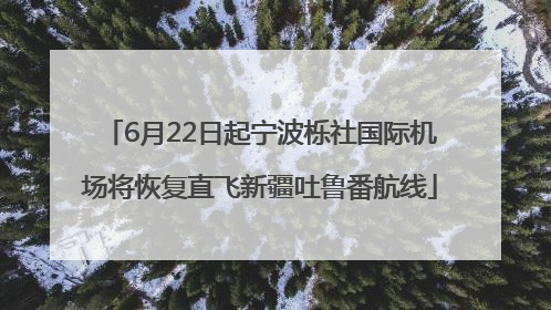 6月22日起宁波栎社国际机场将恢复直飞新疆吐鲁番航线