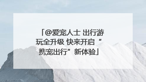 @爱宠人士 出行游玩全升级 快来开启“携宠出行”新体验